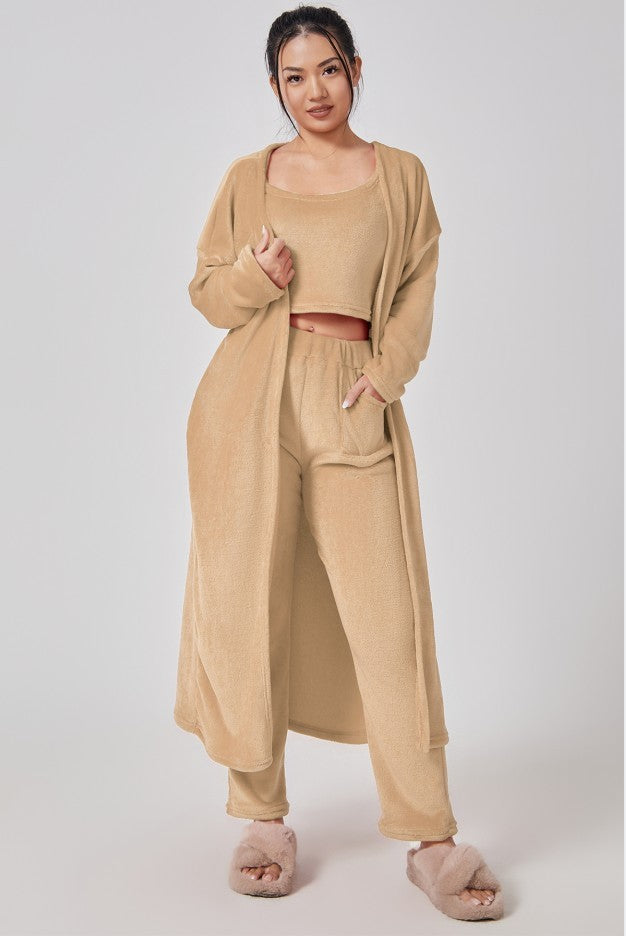 Cute Cozy and Warm 3 Piece Lounge Set, Women Winter Dress