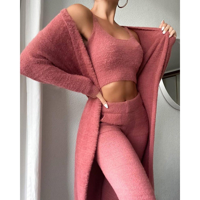 Cute Cozy and Warm 3 Piece Lounge Set, Women Winter Dress